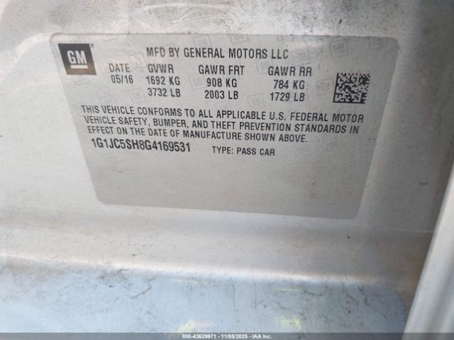 Chevrolet Sonic Lt Auto Image 2