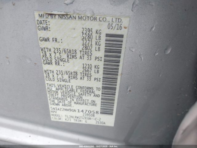 Nissan Murano Sl Image 14