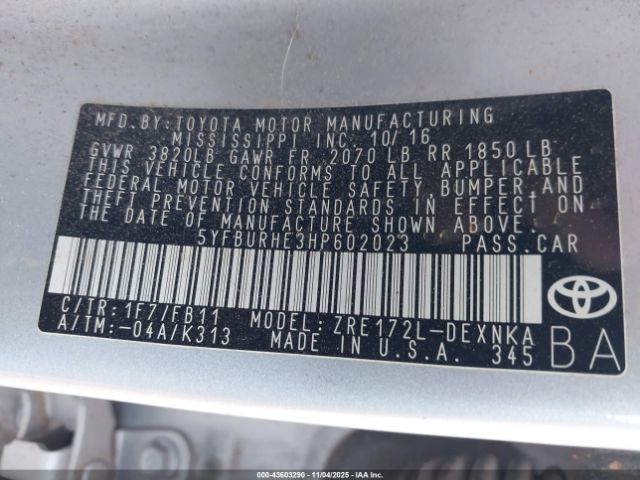 Toyota Corolla Le Image 13